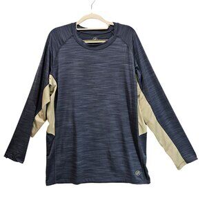 Hang Ten pull over Shirt Mens L Blue Gray UPF 50+ Grorpcore outdoor surfer hike